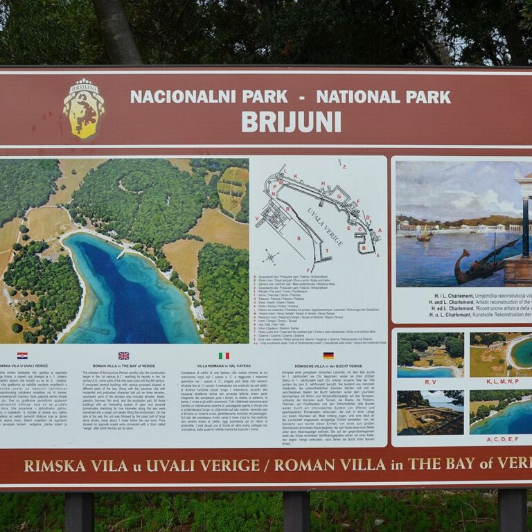 Ruins of the Roman Villa in Verige Bay on the Brijuni Islands, Croatia.